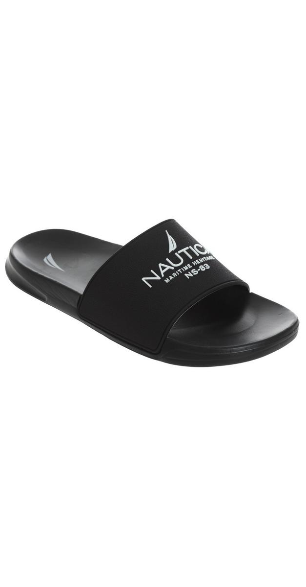 Men's Logo Single Band Slides Black bealls