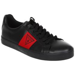 Men's Faux Leather Sneakers - Black