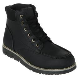 Men's Faux Leather Dean Work Boots - Black