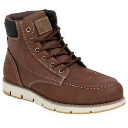Men's Faux Leather Dean Work Boots - Brown