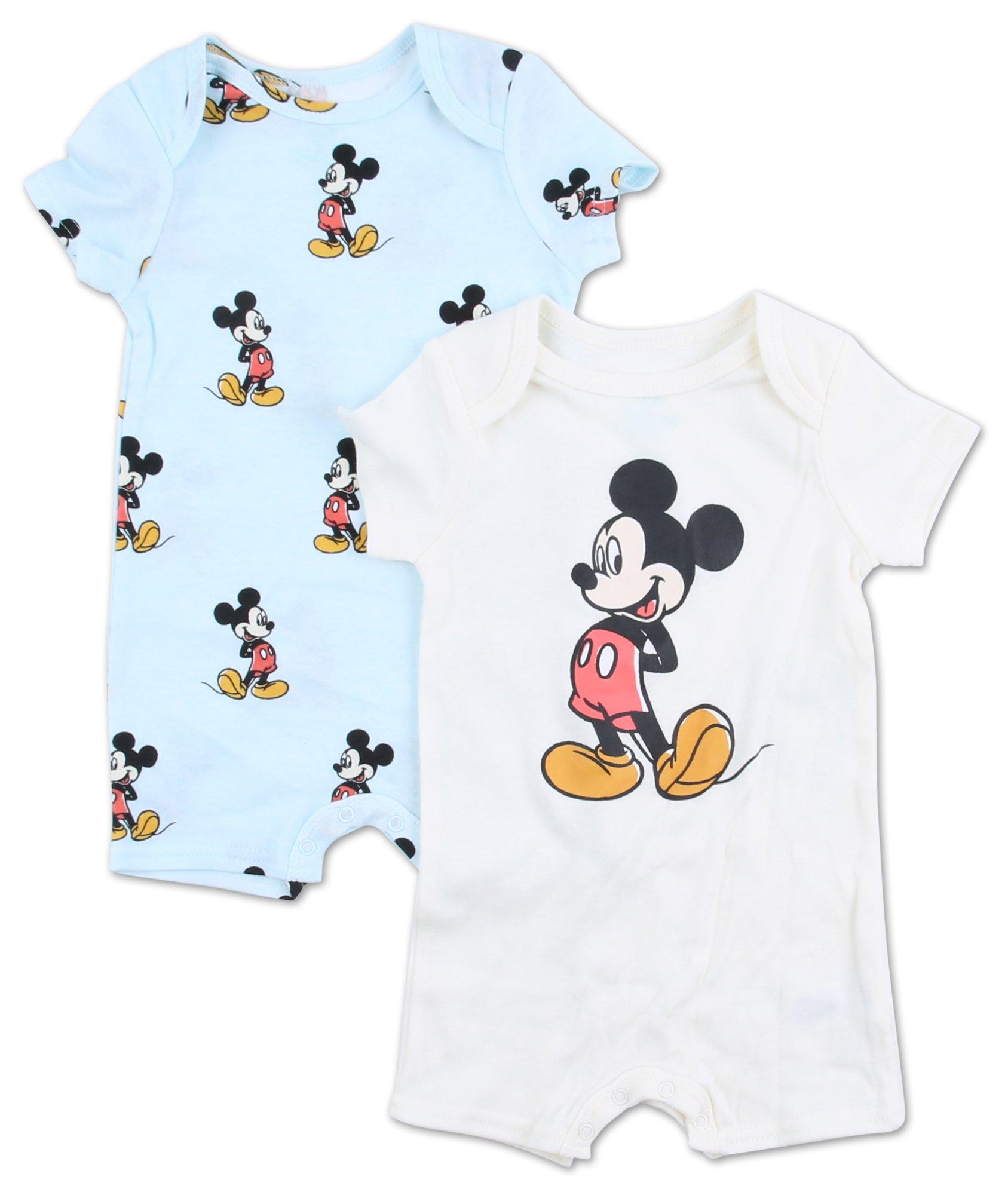 Baby Boys 2 Pk Mickey Mouse Onesie Set