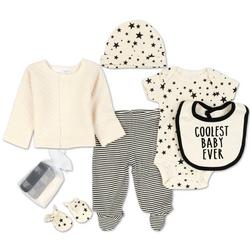 Baby Boys 9 Pc Coolest Baby Ever Layette Set - Cream/Black