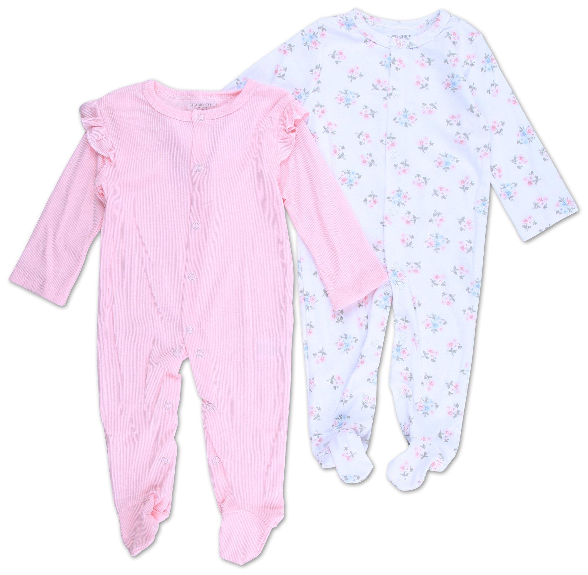 Baby Girls 2 Pk Footed Sleepers