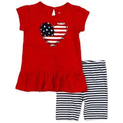 Baby Girls 2 Pc Americana Shorts Set