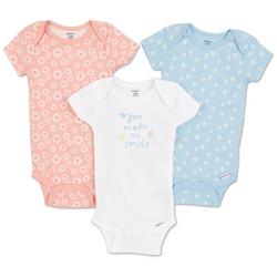 Baby Girls 3 Pc Floral Creeper Set