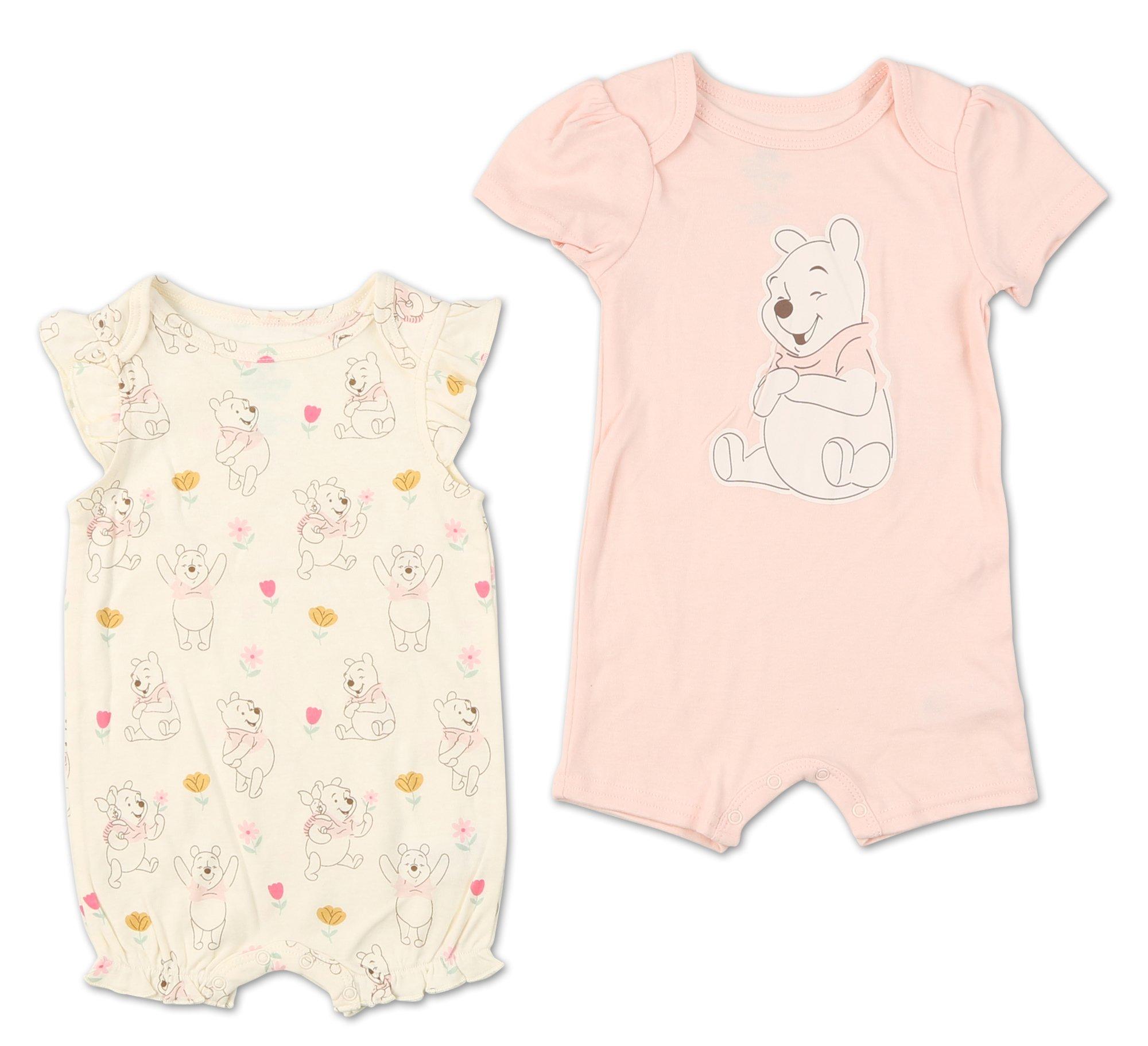 Baby Girls 2 Pc Winnie The Pooh Rompers