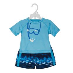 Baby Boys 2 Pc Swimsuit Shorts Set - Blue