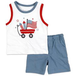 Baby Boys 2 Pc Americana Shorts Set