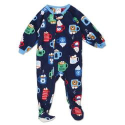Baby Boys Christmas Mug Fleece Onesie Pajamas - Multi