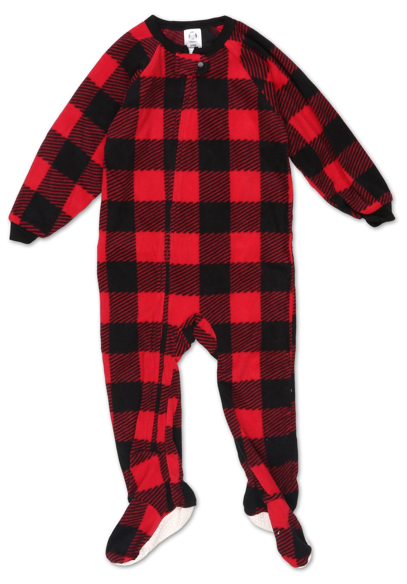 Baby Boys Buffalo Plaid Footed Pajamas - Red/Black