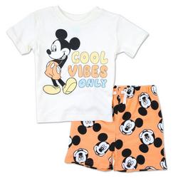 Baby Boys 2 Pc Mickey Mouse Shorts Set