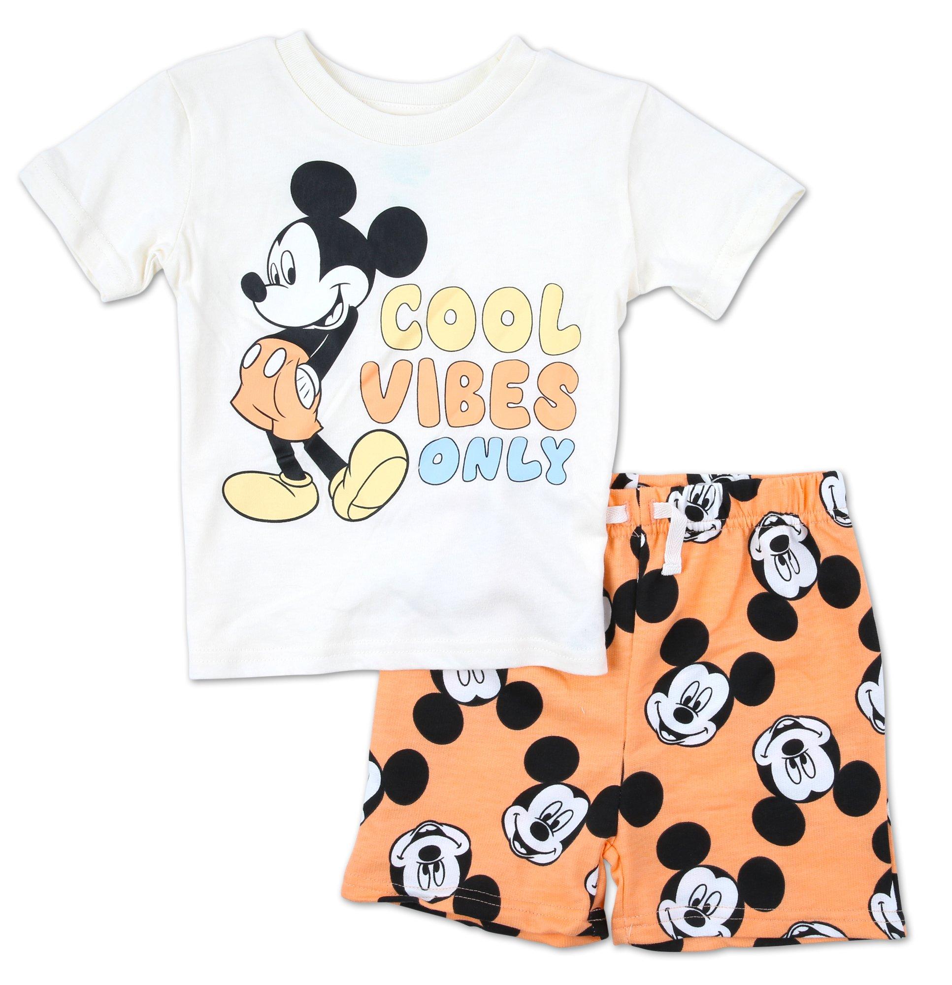 Baby Boys 2 Pc Mickey Mouse Shorts Set