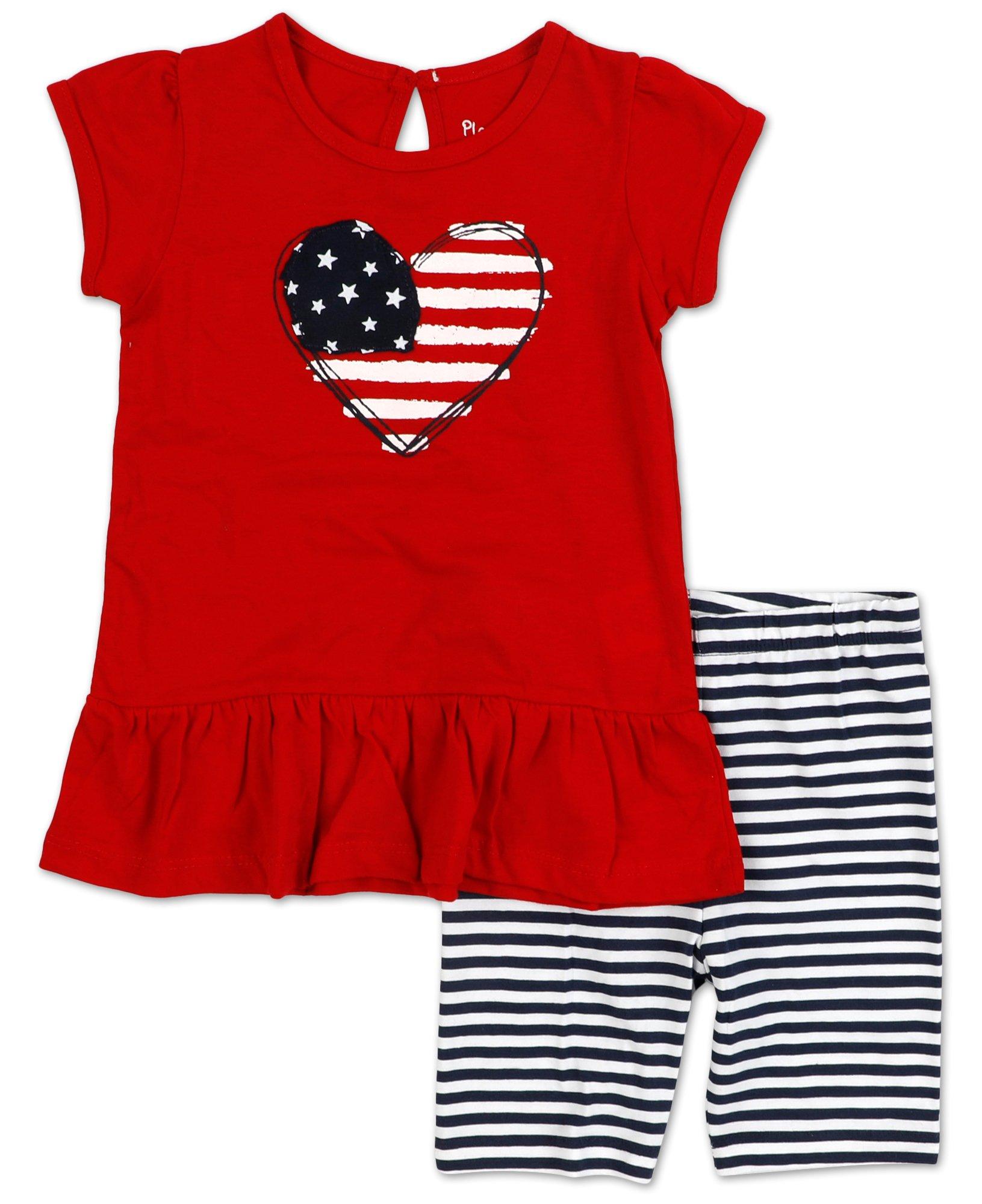 Baby Girls 2 Pc Americana Shorts Set