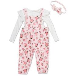 Baby Girls 3 Pc Floral Coveralls Set