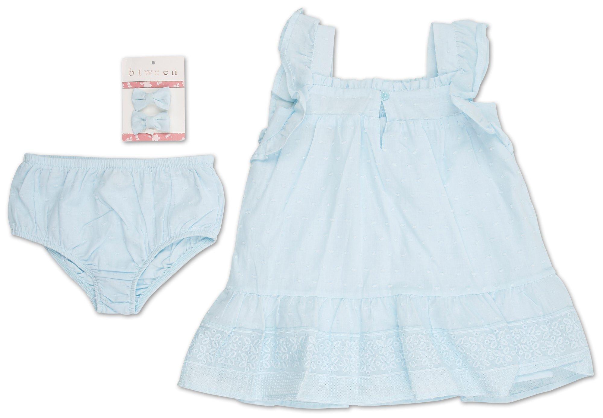 Baby Girls 4 Pc Solid Eyelet Dress