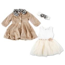 Baby Girls 3 Pc Holiday Dress Set