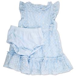 Baby Girls 2 Pc Clip Dot Dress