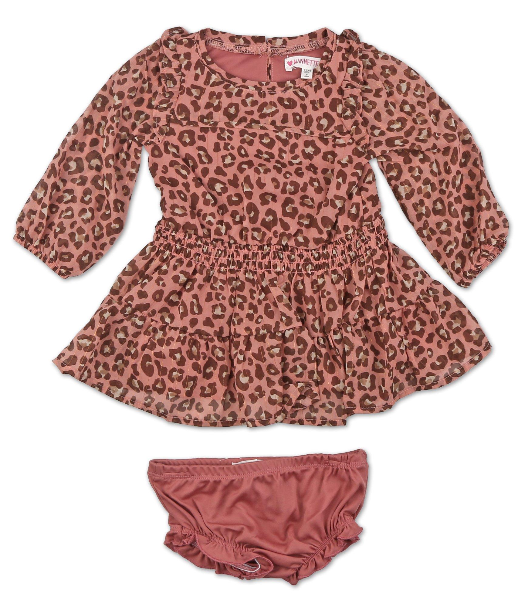 Baby Girls 2 Pc Leopard Print Dress Set