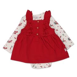Baby Girls 2 Pc Overall Dress Set