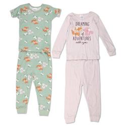 Baby Girls 4 Pc Pajama Set