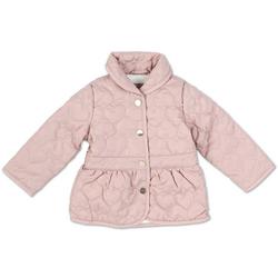 Baby Girls Solid Heart Quilted Jacket - Pink