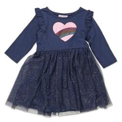 Baby Girls Long Sleeve Glitter Heart Dress