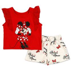 Baby Girls 2 Pc Minnie Mouse Shorts Set