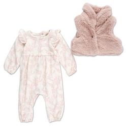 Baby Girl 2 Pc Onesie & Vest Set - Multi