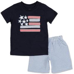 Toddler Boys 2 Pc Americana Shorts Set