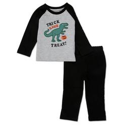 Toddler Boys 2 Pc Trick Rawr Treat Pants Set - Grey/Black