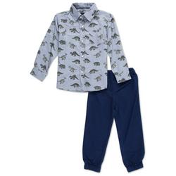 Toddler Boys 2 Pc Dino Shirt & Pants Set