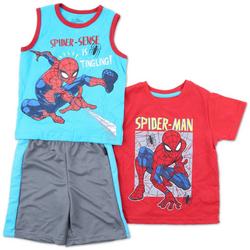 Toddler Boys 3 Pc Spider-Man Shorts Set