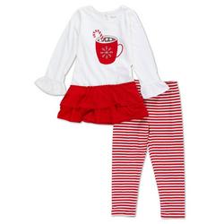 Toddler Girls 2 Pc Christmas Pants Set