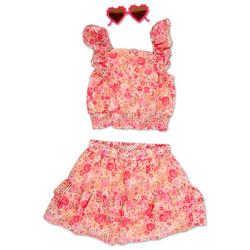 Toddler Girls 2 Pc Floral Skirt Set