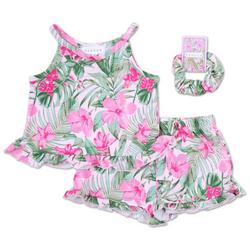Toddler Girls 3 Pc Tropical Floral Shorts Set