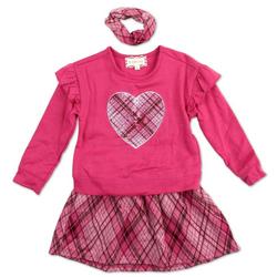 Toddler Girls 2 Pc Plaid Skirt Set - Pink