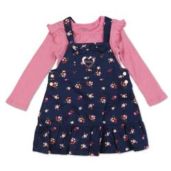 Toddler Girls 2 Pc Top & Dress Set - Navy