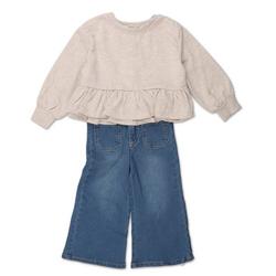 Toddler Girls 2 Pc Blouse & Jeans Set
