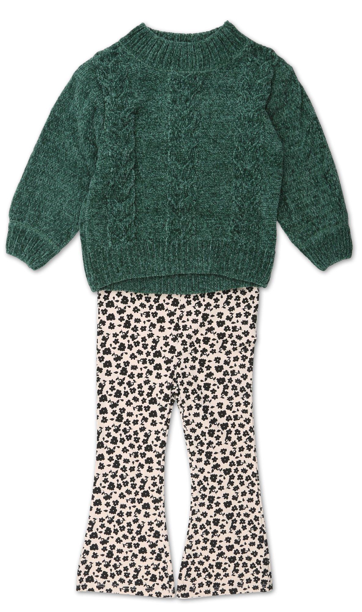 Toddler Girls 2 Pc Flare Pants Set