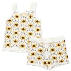 Toddler Girls 2 Pc Sunflower Print Shorts