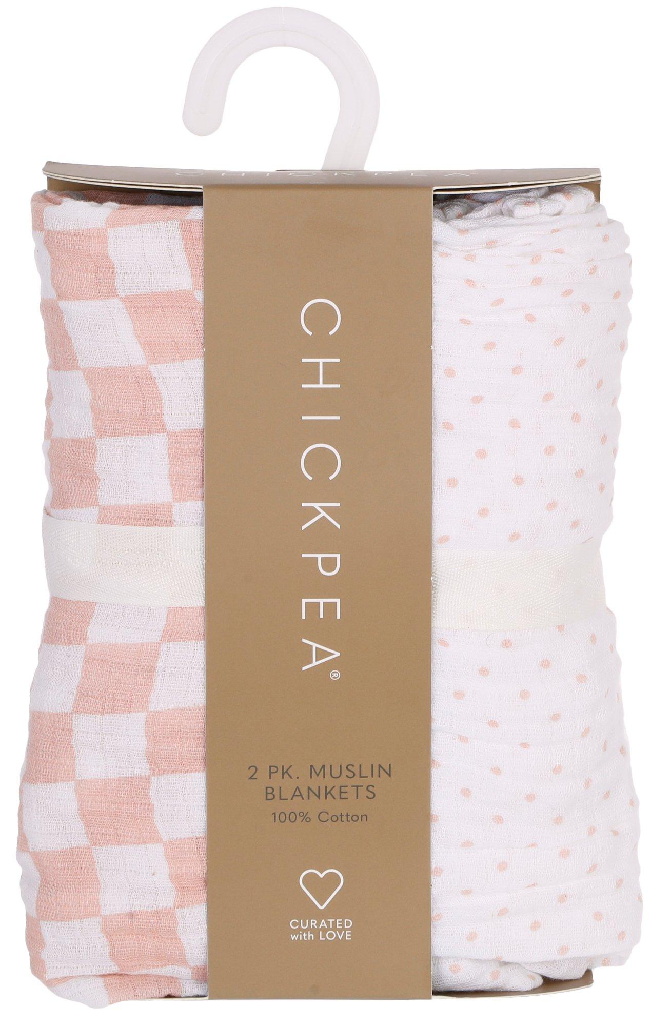 Baby Girls 2 Pk Muslin Blankets