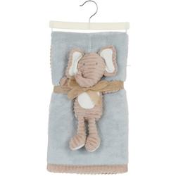 2 Pc Blanket with Doll Set - Blue
