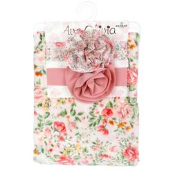 Baby 3 Pc Floral Blanket and Headwraps Set - Multi