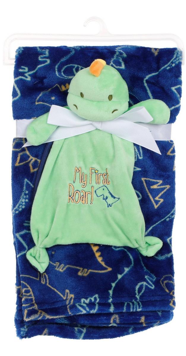 Baby 2 Pc Plush Dinosaur Blanket & Plushie Blue Multi bealls
