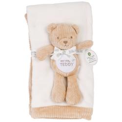 2 Pc Baby Blanket & Teddy Bear Set