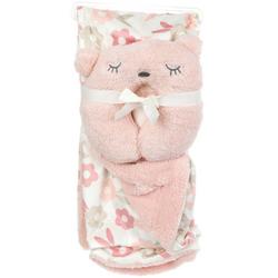 Baby Girls 2 Pc Neck Pillow & Blanket - Pink
