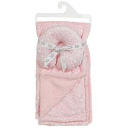 Baby Girls 2 Pc Travel Pillow & Blanket Set