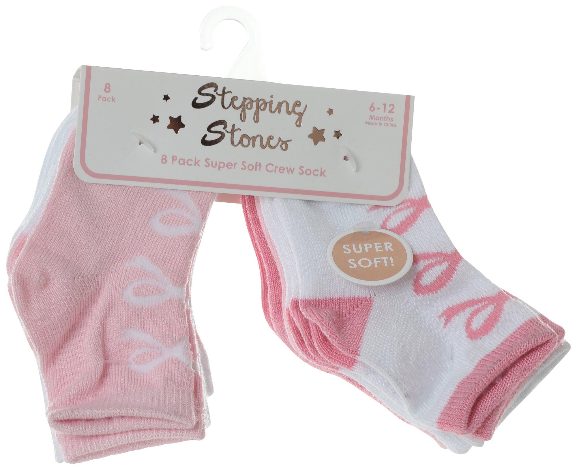 Baby Girls 8 Pk Crew Socks