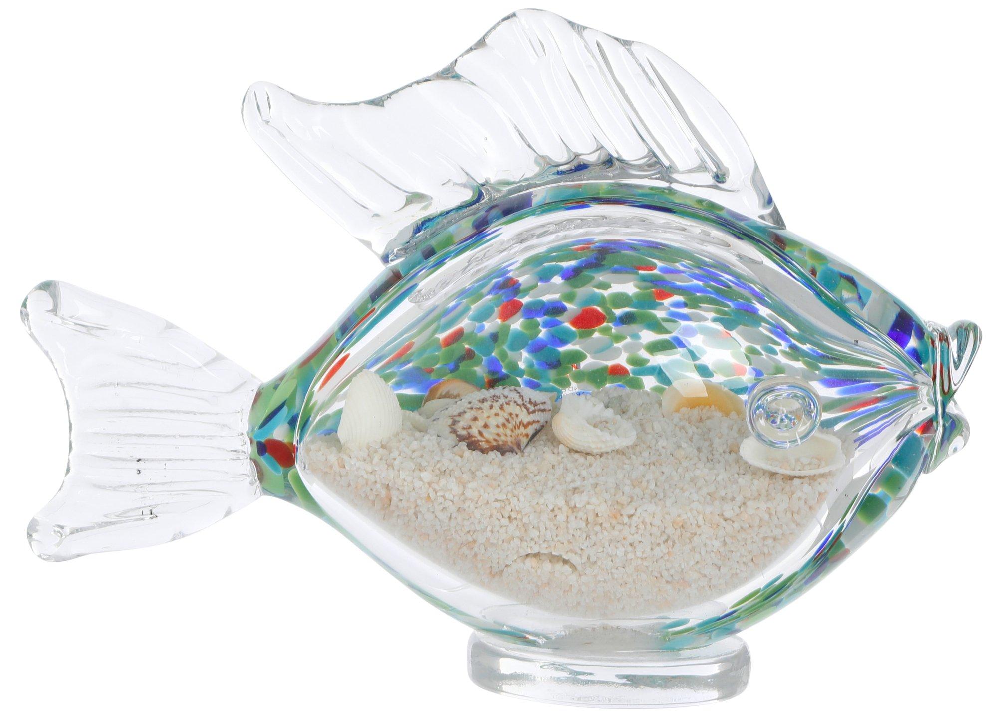 9x7 Glass Fish Home Accent