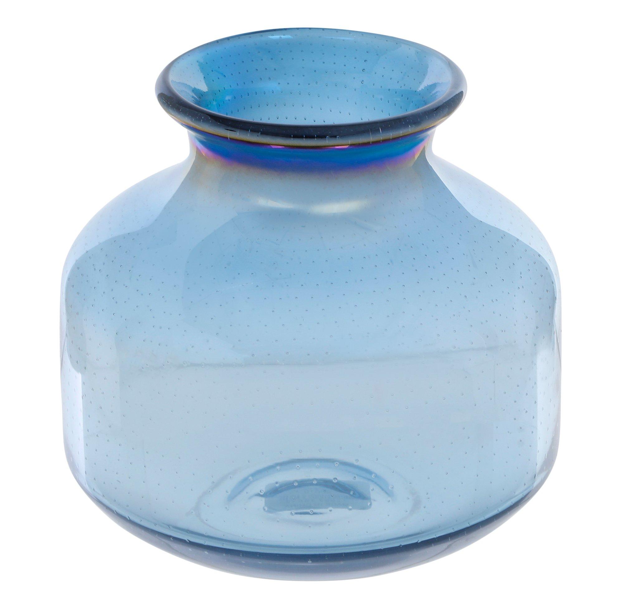 6x6 Blue Glass Vase